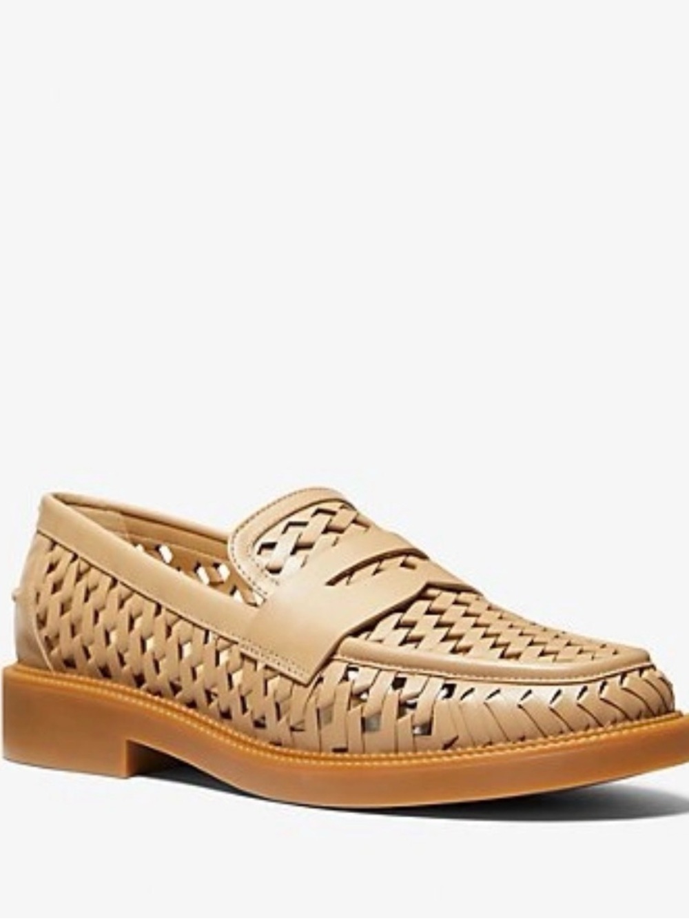 Michael Kors Eden Woven Leather Loafers Size 10 NWOT Cushioned Insole